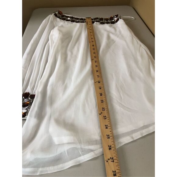 Floyd By Smith Beaded One Shoulder Mini White Dress SZ 12 - Picture 11 of 16